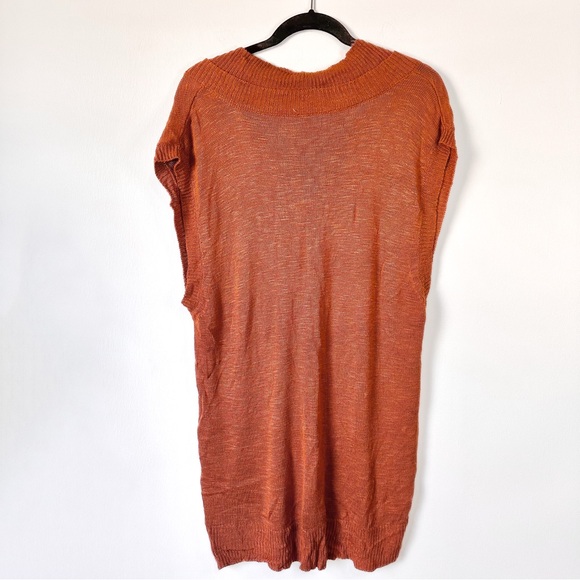 Free People Hannah Vest Oversize Slouchy Layer Tunic Top Burnt Orange NWOT Sz L - Picture 13 of 13